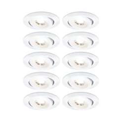 Paulmann LED-indbygningslampe hvid Ø 8 cm 4,8 W 3-trins dæmpbar 10-pak