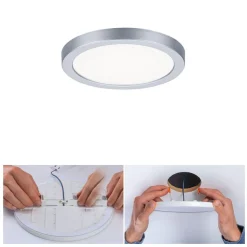 Paulmann LED-panel Areo 4.000 K rund krom 11,8cm