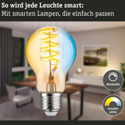 Paulmann LED-pære ZigBee E27 7,5W CCT dim guld