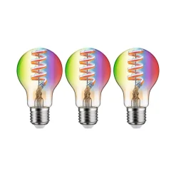 Paulmann LED-pære ZigBee E27 6,3W RGBW guld 3 stk