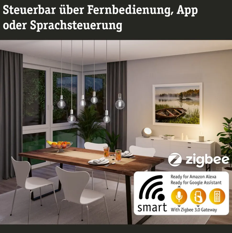Paulmann LED-rustik pære ZigBee E27 7,5W CCT guld