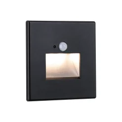 Paulmann LED-sensor-vægindbygningslampe Edge Quadro sort 8 cm