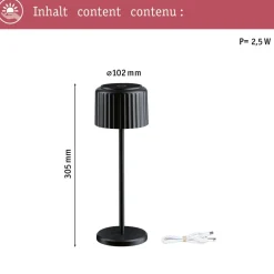 Paulmann LED-solcellelampe Else, sort, IP44 dæmpbar