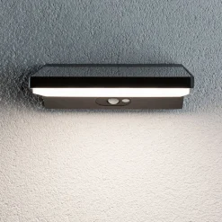 Paulmann LED solcelle-væglampe Ronas, sensor, dybde 25