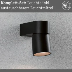 Paulmann LED udendørs væglampe Kimu, antracit, 3.000 K