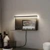 Paulmann LED-væglampe Jarina sort 35 cm hylde USB-port