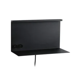 Paulmann LED-væglampe Jarina sort 35 cm hylde USB-port