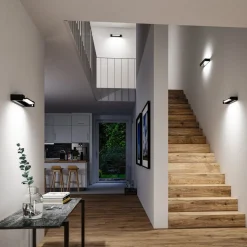 Paulmann LED-væglampe Lucille, sort, 40 cm IP44 dæmpbar