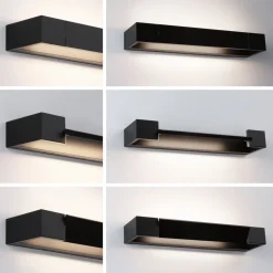 Paulmann LED-væglampe Lucille, sort, 40 cm IP44 dæmpbar