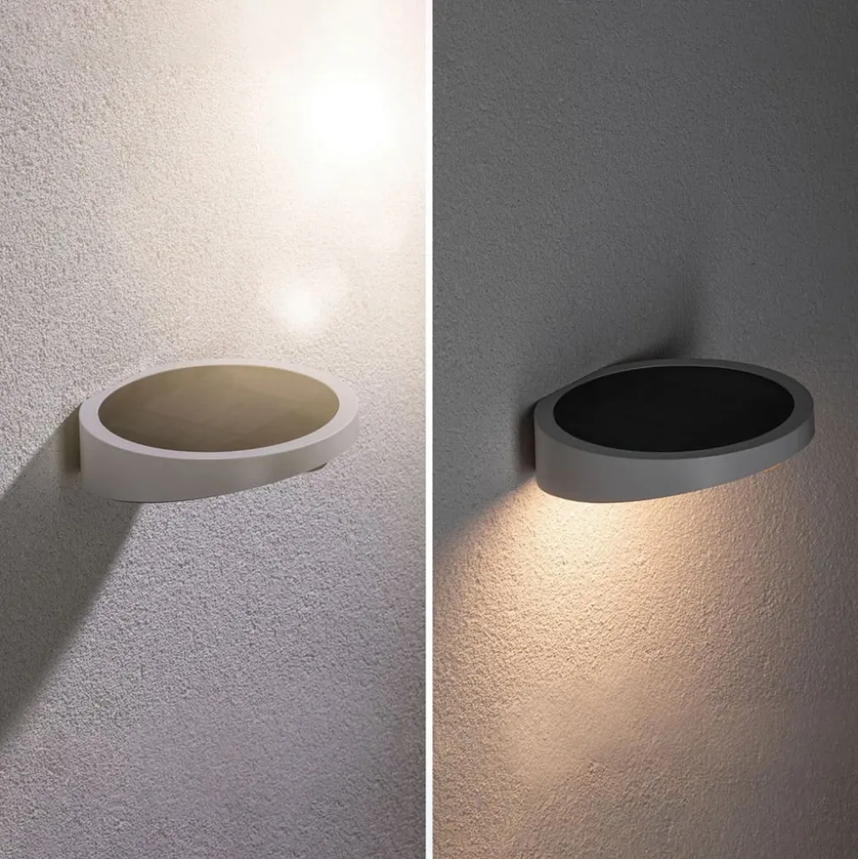 Paulmann LED-væglampe med solcelle Ryse, hvid