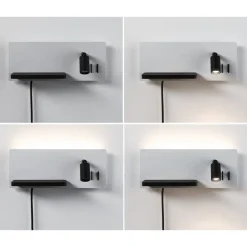 Paulmann LED-væglampe Serra, venstre, USB-C, hvid/sort