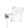 Paulmann LED-vægspejl Bela, krom, IP44, stik
