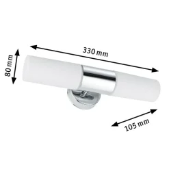 Paulmann Lenia væglampe IP44 krom/opal 2 lyskilder