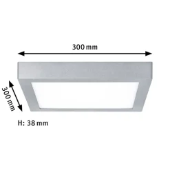 Paulmann Lunar LED-panel, kantet, krom, 30x30cm