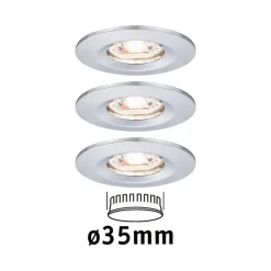 Paulmann Nova mini indb.-spot, sæt med 3 IP44 krom