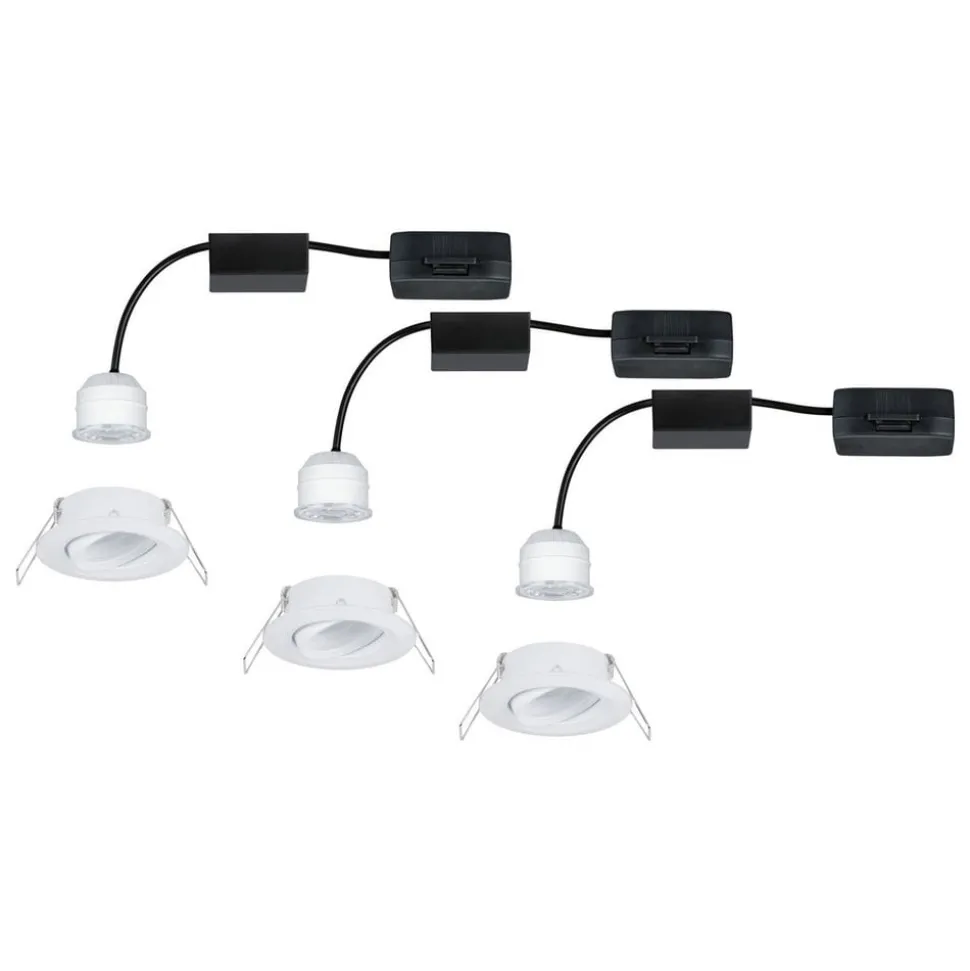 Paulmann Nova mini indb.-spot 3 stk. vipbar hvid