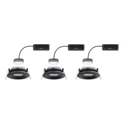 Paulmann Nova Plus Coin 3 stk IP65 2.700K sort