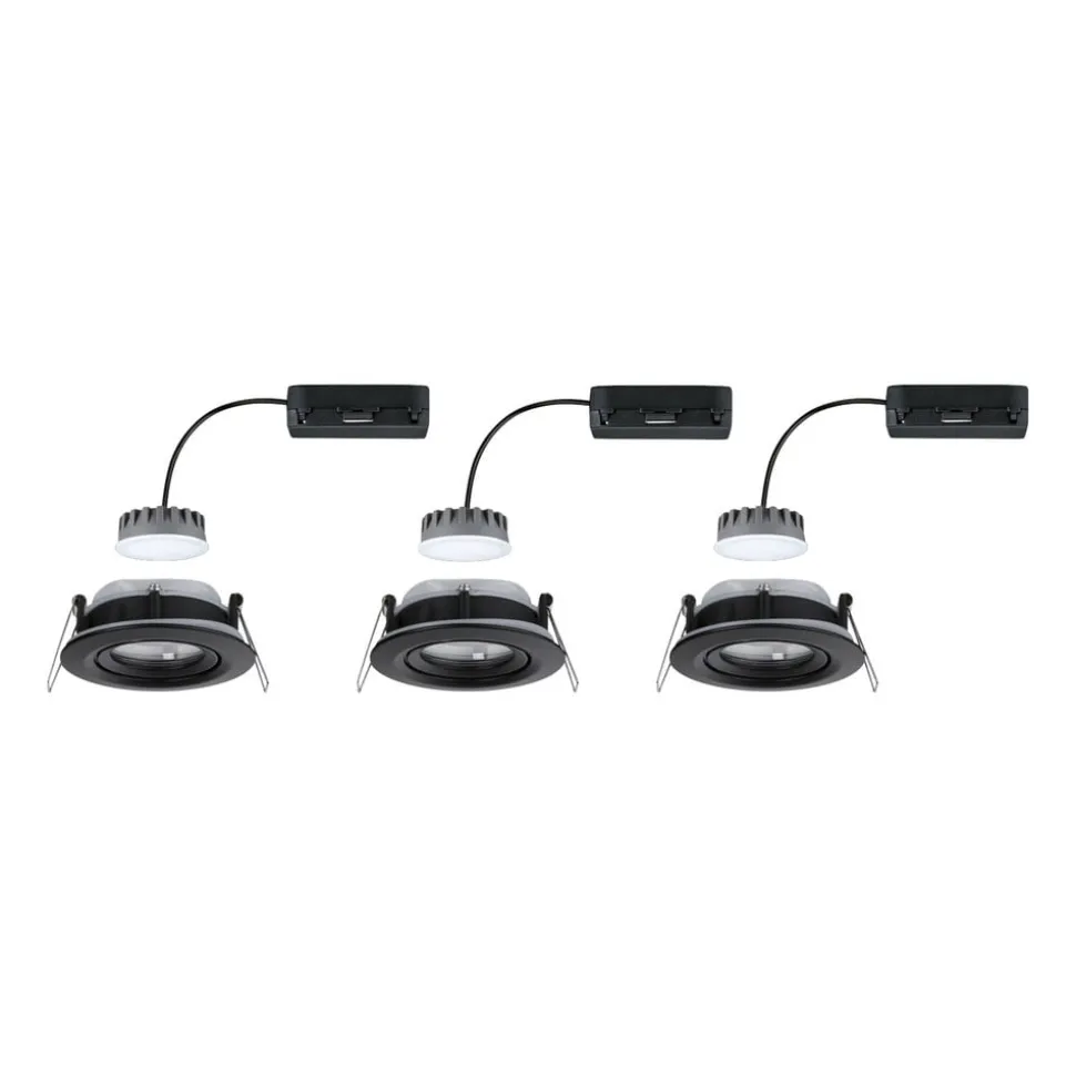 Paulmann Nova Plus Coin 3 stk IP65 2.700K sort