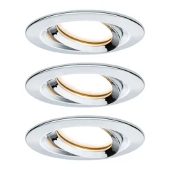 Paulmann Nova Plus LED-spot, 3 stk, rundt, krom