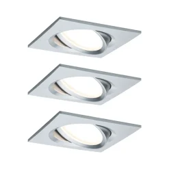 Paulmann Nova Plus LED-spot, 3 stk, kantet, alu