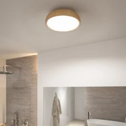 Paulmann Oka LED-loftlampe IP44 CCT trælook