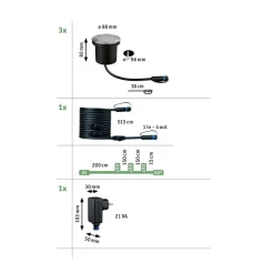 Paulmann Plug & Shine LED indbygningslampe 4,5W sæt med 3 stk