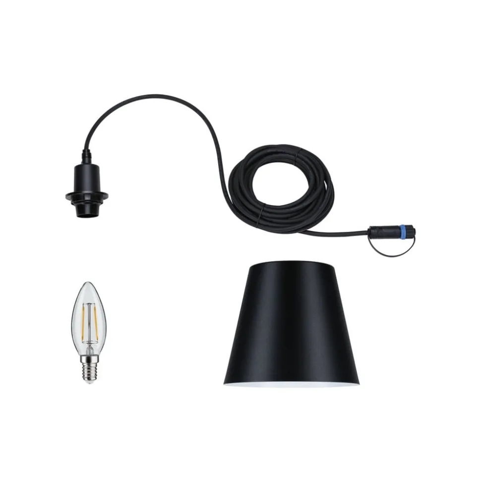 Paulmann Plug & Shine LED-pendellampe Kofia E14, aluminium
