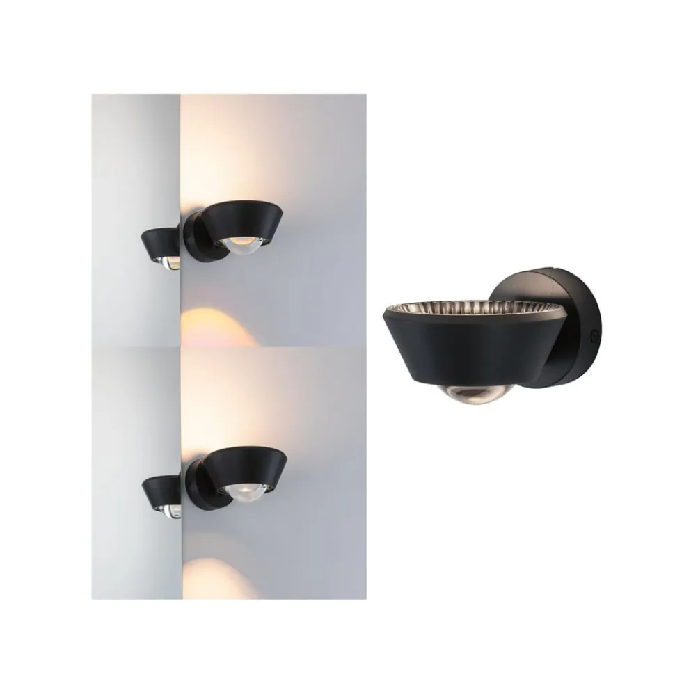 Paulmann Sabik LED-væglampe, up/down, sort
