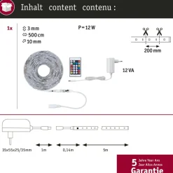 Paulmann SimpLED Motion LED-stripsæt, 5 m fjernbetjening RGB