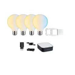 Paulmann Smart Home-sæt ZigBee 4x E27 7W LED G95 mat CCT