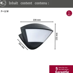 Paulmann Smart sensor udendørs væglampe Skyla antracit CCT IP44
