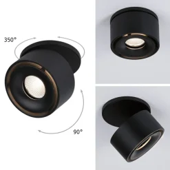Paulmann Spircle LED indbygningslampe, mat sort