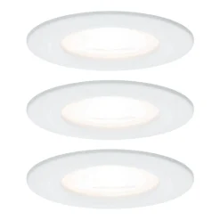 Paulmann 3 spot Nova rund, IP44, dæmpbar, hvid