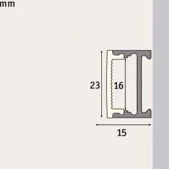 Paulmann Square Profil alu satineret diffusor, 2 m
