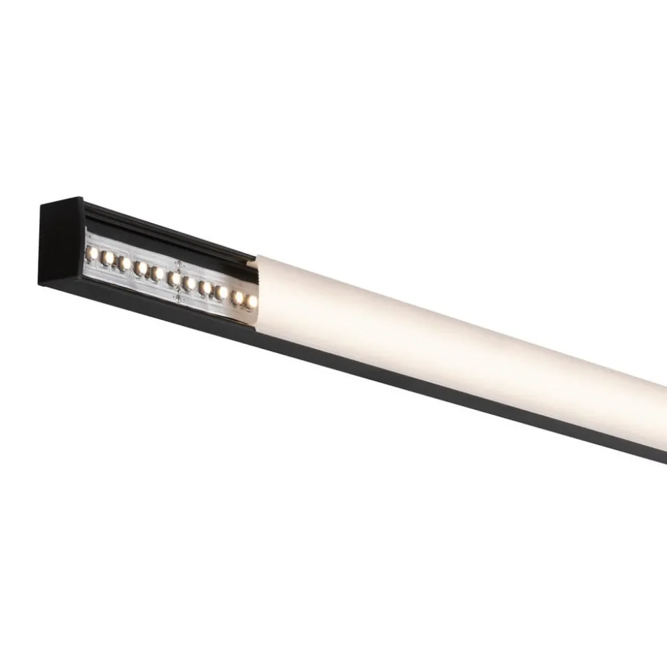 Paulmann Square Profil, sort, hvid diffusor, 2 m