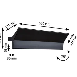 Paulmann Stine LED wallwasher 3-trins dæmp, sort