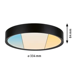 Paulmann Tega LED-loftlampe IP44 CCT sort