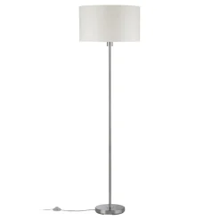 Paulmann Tessa gulvlampe, creme, børstet jern
