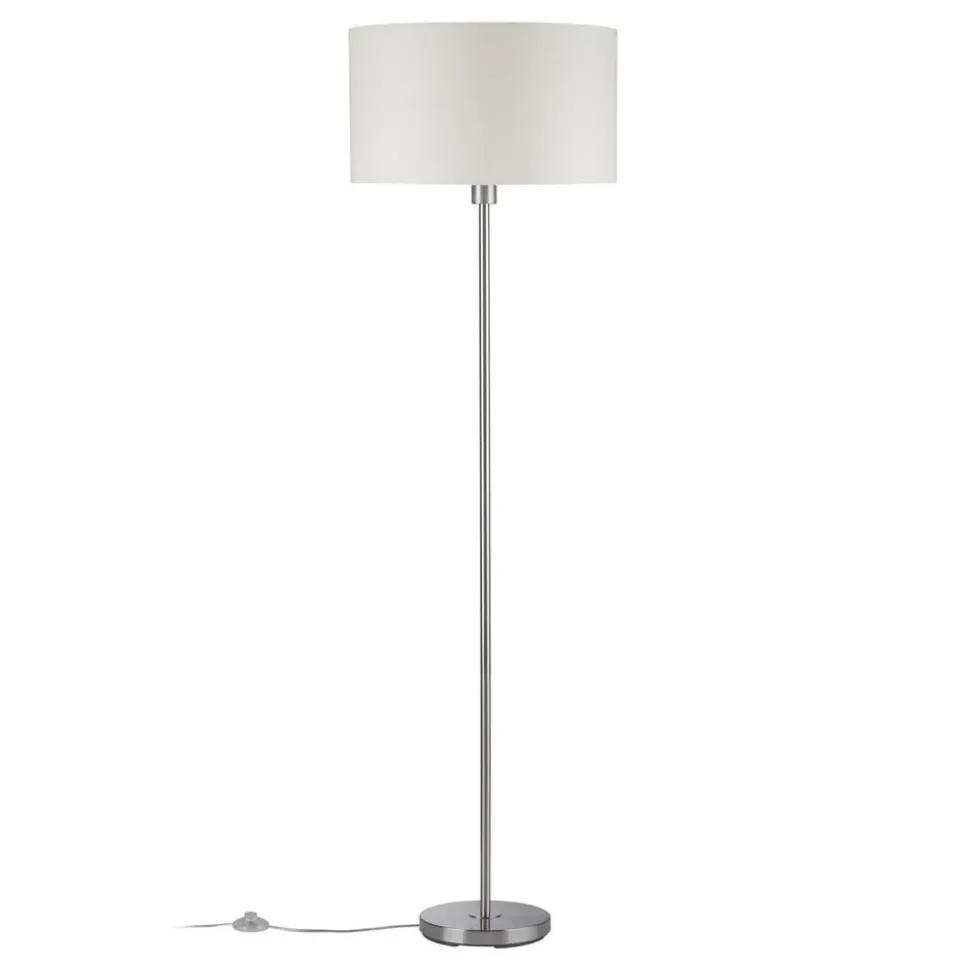 Paulmann Tessa gulvlampe, creme, børstet jern