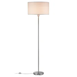 Paulmann Tessa gulvlampe, creme, børstet jern