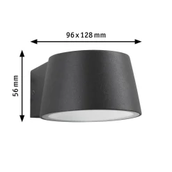 Paulmann udendørs LED-væglampe Capea, antracit, aluminium, IP44