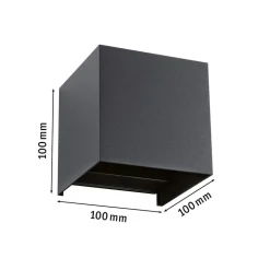 Paulmann udendørs LED-væglampe Cybo, RGBW, 10 cm, antracit