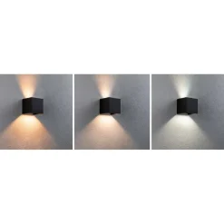Paulmann udendørs LED-væglampe Cybo, RGBW, 10 cm, antracit