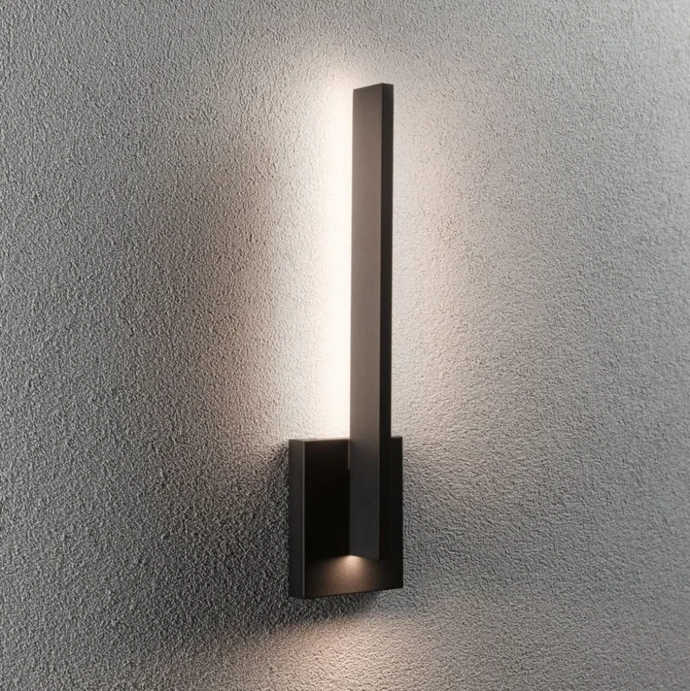 Paulmann udendørs LED-væglampe Levka, antracit, 49 cm aluminium IP44