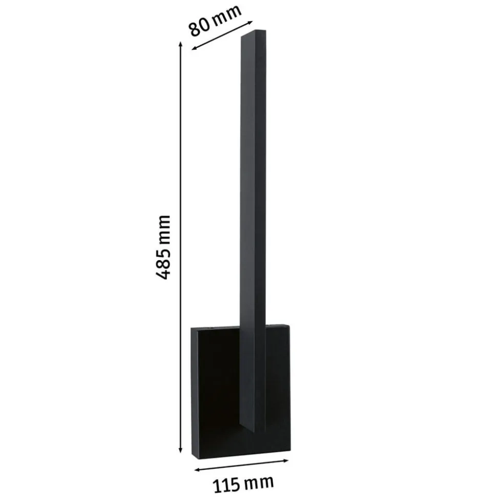 Paulmann udendørs LED-væglampe Levka, antracit, 49 cm aluminium IP44