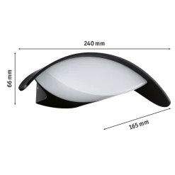 Paulmann udendørs LED-væglampe Mesana, antracit 24 cm aluminium IP44