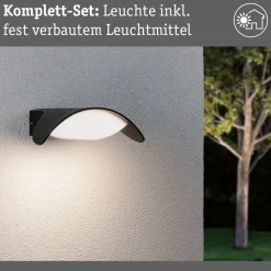 Paulmann udendørs LED-væglampe Mesana, antracit 24 cm aluminium IP44