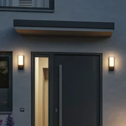 Paulmann udendørs LED-væglampe Bonnie, aluminium, antracit, sensor
