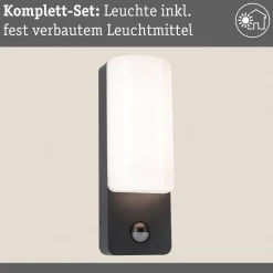Paulmann udendørs LED-væglampe Bonnie, aluminium, antracit, sensor