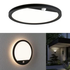 Paulmann udendørs LED-væglampe Lamina, sort, sensor, IP44